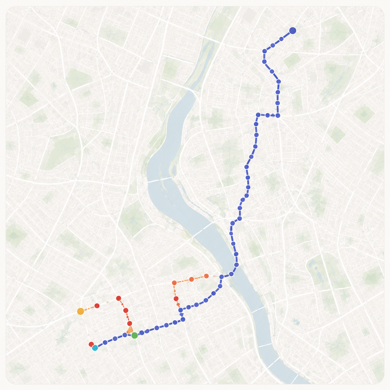 Map visualization of London bus network GPS data